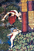 Detail from a mural painting with a 'Ramakien' motif - Thai version of the Indian Ramayana - from the temple complex of the Emerald Buddha, Bangkok (late 18th century) 